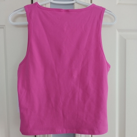 Yogalicious Airlite Pink Twist Front Crop & Airlite Basic  White Crop Tank 2pk L - Picture 7 of 12